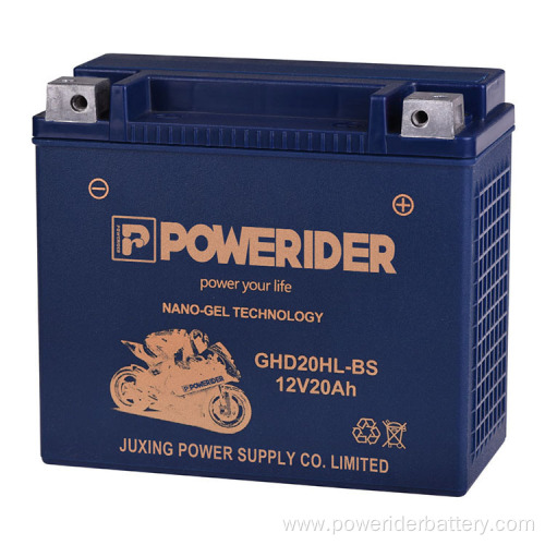 12v 20ah nano-gel technology motorcycle starter battery